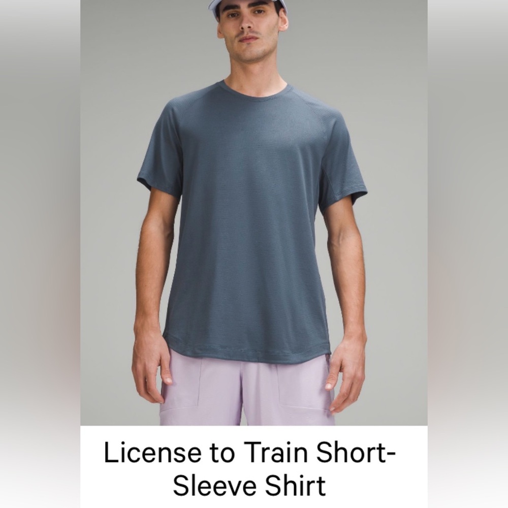 License to train short sleeve shirt, XXL iron blue Lululemon